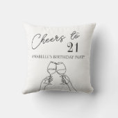 Moderne elegante chique proost op 21 verjaardagsfe kussen (Achterkant)