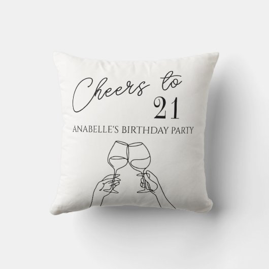 Moderne elegante chique proost op 21 verjaardagsfe kussen (Achterkant)