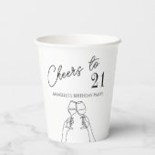 Moderne elegante chique proost op 21 verjaardagsfe papieren bekers (Achterkant)