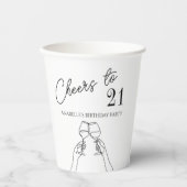 Moderne elegante chique proost op 21 verjaardagsfe papieren bekers (Voorkant)
