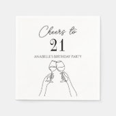 Moderne elegante chique proost op 21 verjaardagsfe servet (Voorkant)