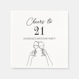 Moderne elegante chique proost op 21 verjaardagsfe servet