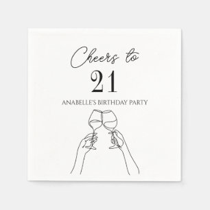 Moderne elegante chique proost op 21 verjaardagsfe servet