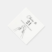 Moderne elegante chique proost op 21 verjaardagsfe servet (Hoek)