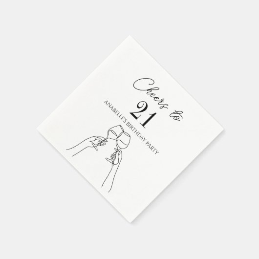 Moderne elegante chique proost op 21 verjaardagsfe servet (Hoek)