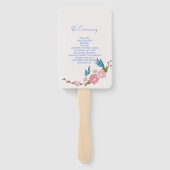 Moderne elegante chique roze bloemen met vlinder handwaaier (Achterkant)