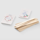 Moderne elegante chique roze bloemen met vlinder handwaaier (Niet-gemonteerd)