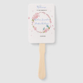 Moderne elegante chique roze bloemen met vlinder handwaaier (Voorkant)