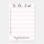 Moderne elegante chique trendy roze gestreept om t post-it® notes (Voorkant)