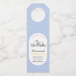 Moderne elegante citroenen Limoncello bruiloft fle Flessenhanger