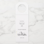 Moderne elegante citroenen Limoncello bruiloft fle Flessenhanger (Achterkant)