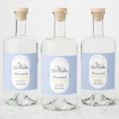 Moderne elegante citroenen Limoncello bruiloft fle Likeurfles Etiket (Flessen)