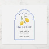 Moderne elegante citroenen Limoncello bruiloft fle Likeurfles Etiket (Enkel label)