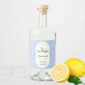 Moderne elegante citroenen Limoncello bruiloft fle Likeurfles Etiket