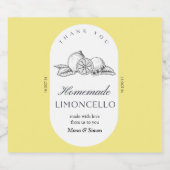 Moderne elegante citroenen Limoncello bruiloft fle Likeurfles Etiket (Enkel label)
