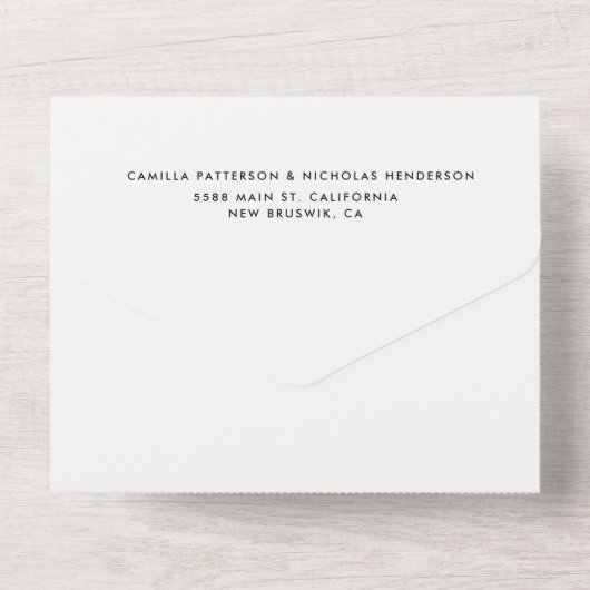 Moderne Elegante Classy Foto RSVP Bruiloft All In One Uitnodiging (Achterkant)