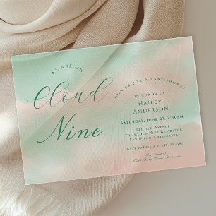 Moderne Elegante Cloud Nine Baby Shower Acryl Uitnodigingen
