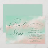 Moderne Elegante Cloud Nine Baby Shower Kaart (Voorkant / Achterkant)