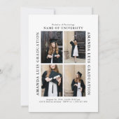 Moderne Elegante Collage Diploma Uitnodiging (Achterkant)