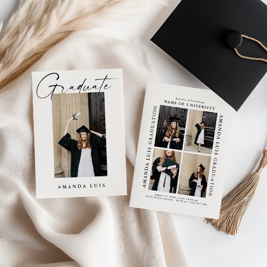 Moderne Elegante Collage Diploma Uitnodiging