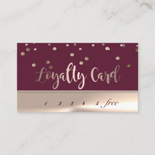 Moderne Elegante Confetti   Loyalty Card (Voorkant)