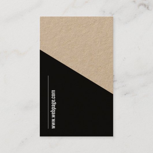 Moderne elegante contrasttoon zwart met duo-toon visitekaartje (Achterkant)