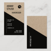 Moderne elegante contrasttoon zwart met duo-toon visitekaartje (Voorkant / Achterkant)