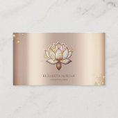 Moderne Elegante Cool Sparkle Bruine Lotus Visitekaartje (Voorkant)