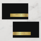 Moderne, elegante Creative Black Gold Stripe Luxe Visitekaartje (Voorkant / Achterkant)