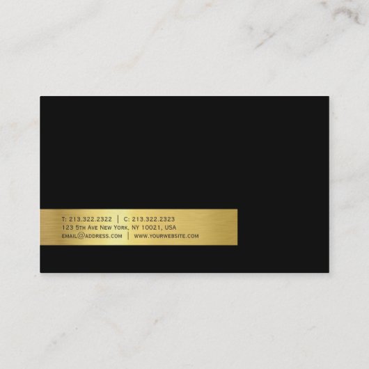 Moderne, elegante Creative Black Gold Stripe Luxe Visitekaartje (Achterkant)