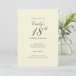 Moderne Elegante Crème 18e Verjaardagsfeest Kaart