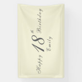 Moderne Elegante Crème 18e Verjaardagsfeest Spandoek (Verticaal)