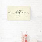 Moderne Elegante Crème 18e Verjaardagsfeest Spandoek (Insitu)