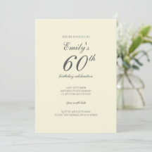 Moderne Elegante Crème 60e Verjaardagsfeest