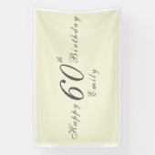 Moderne Elegante Crème 60e Verjaardagsfeest Spandoek (Verticaal)