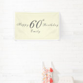 Moderne Elegante Crème 60e Verjaardagsfeest Spandoek (Insitu)