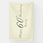 Moderne Elegante Crème 60e Verjaardagsfeest Spandoek (Verticaal)