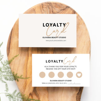 Moderne Elegante Crème & Gele Typografie Klantenkaartje