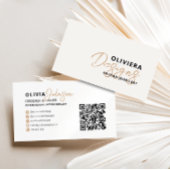 Moderne Elegante Crème + Gele Typografie QR Code Visitekaartje