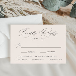 Moderne Elegante Crème Kleurige Keuze Bruiloft RSVP Kaartje