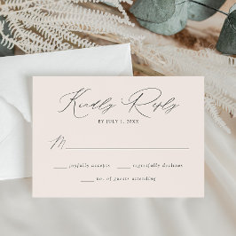 Moderne Elegante Crème Trouw RSVP Kaartje