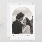 Moderne Elegante Custom Photo Arch Wedding Bedankkaart (Voorkant)