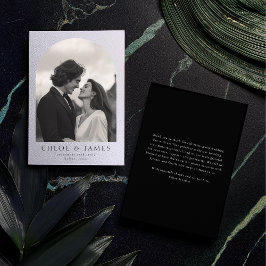 Moderne Elegante Custom Photo Arch Wedding Bedankkaart