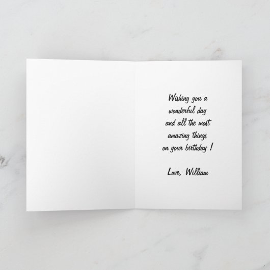 Moderne Elegante Custom Photo Happy Birthday Kaart (Binnen)