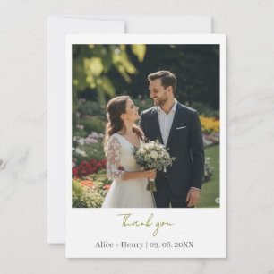 Moderne Elegante Custom Photo Wedding Dank u Bedankkaart
