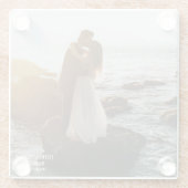 Moderne Elegante Custom Wedding Fotografie Glazen Onderzetter (Achterkant)