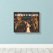 Moderne Elegante Custom Wedding Paar Foto Canvas Afdruk (Insitu (Houten vloer))