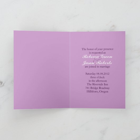 moderne elegante damast paarse bruiloft (Binnen)