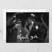 Moderne elegante dank u script foto bedankkaart (Voorkant / Achterkant)