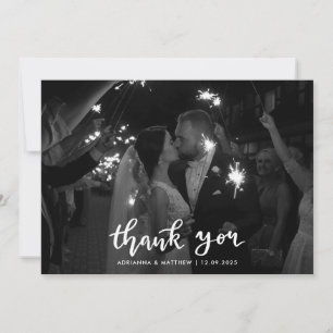 Moderne Elegante Dank U Script Foto  Bedankkaart